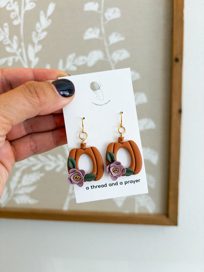 Pumpkin Patch Floral Earrings