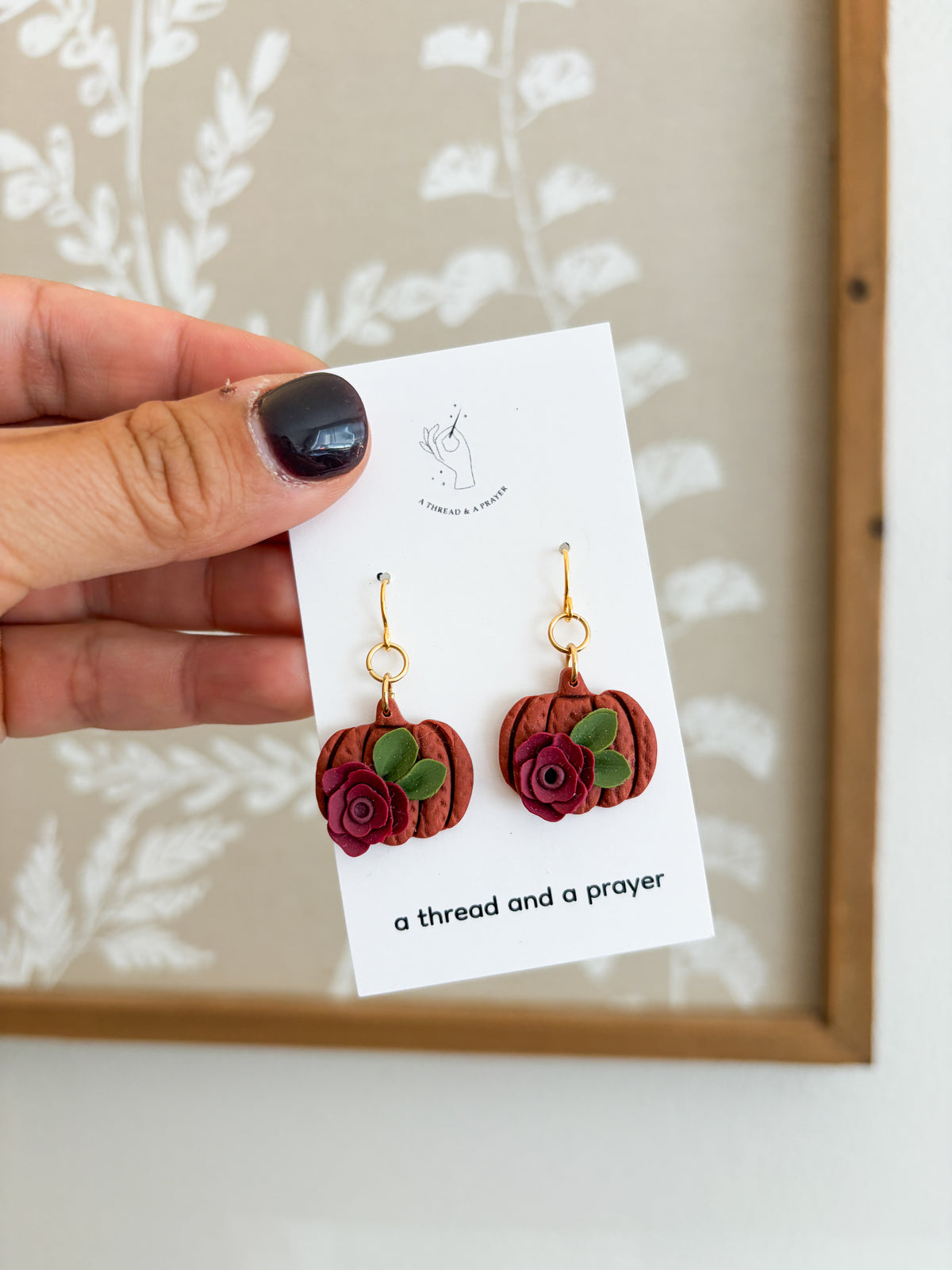 Pumpkin Patch Floral Earrings