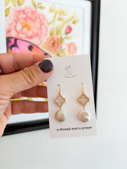 Fall Classic Pearl Earrings | Coin and chunky pearls