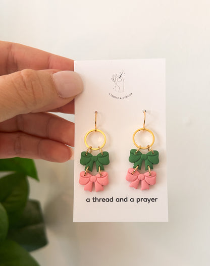 Wicked Earrings | Green and Pink | Elphaba and Glinda | Glitter