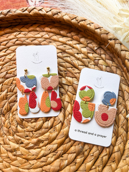 Portugal Inspired Clay Earrings – Lightweight, Trendy & Floral vibes