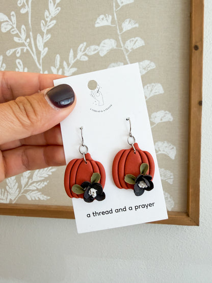 Pumpkin Patch Floral Earrings