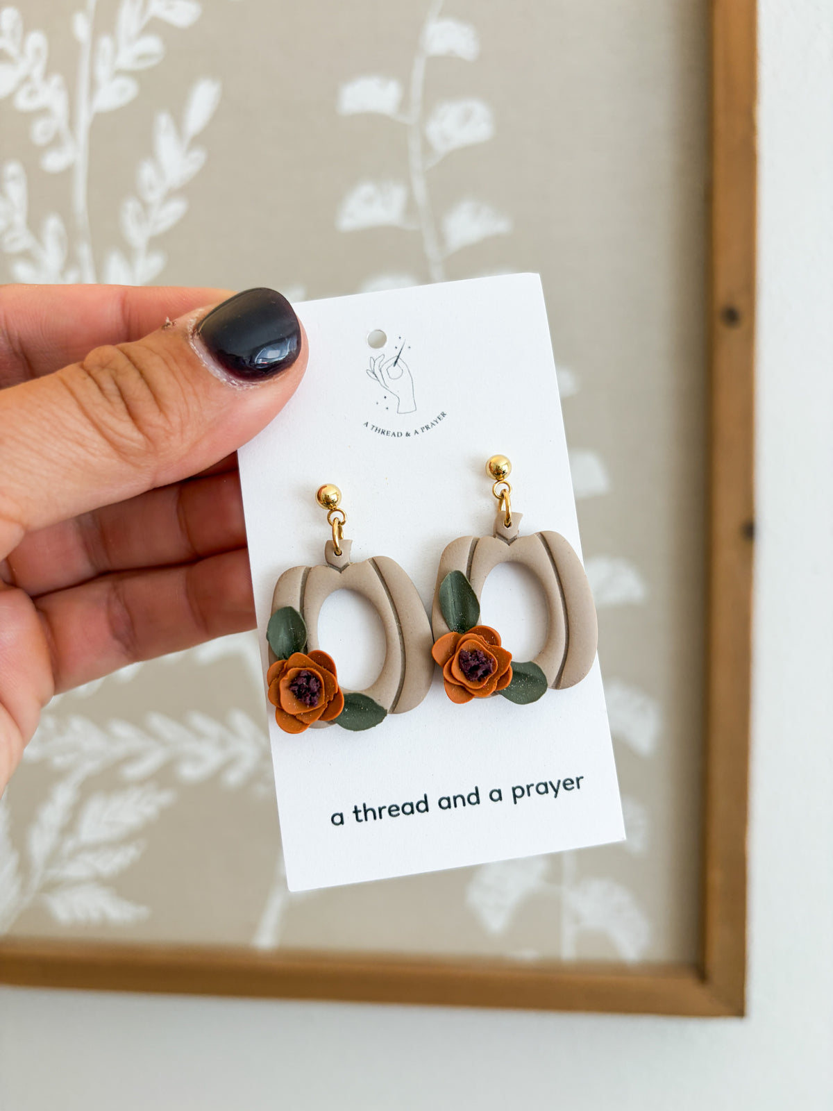 Pumpkin Patch Floral Earrings