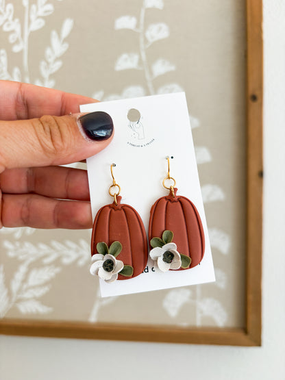 Pumpkin Patch Floral Earrings
