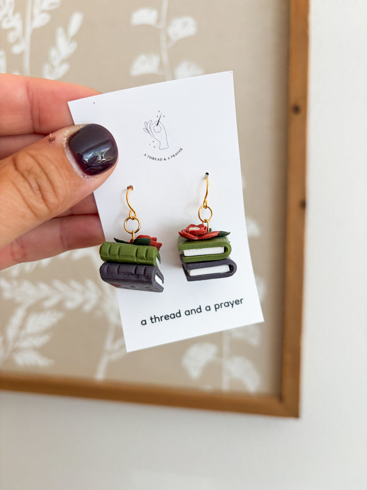 Autumn Bookcase Stacks | Library Earrings | Book Club