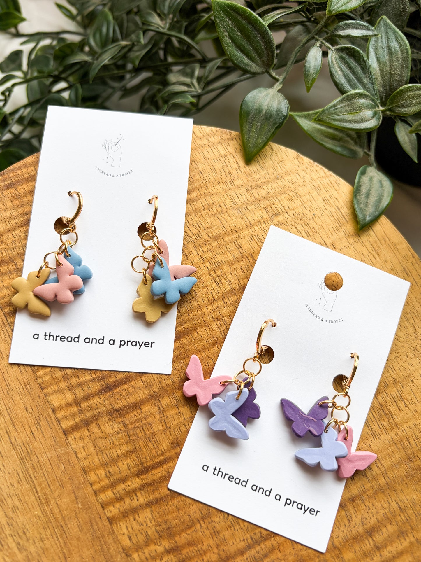 Dangling Butterflies Huggie Earrings