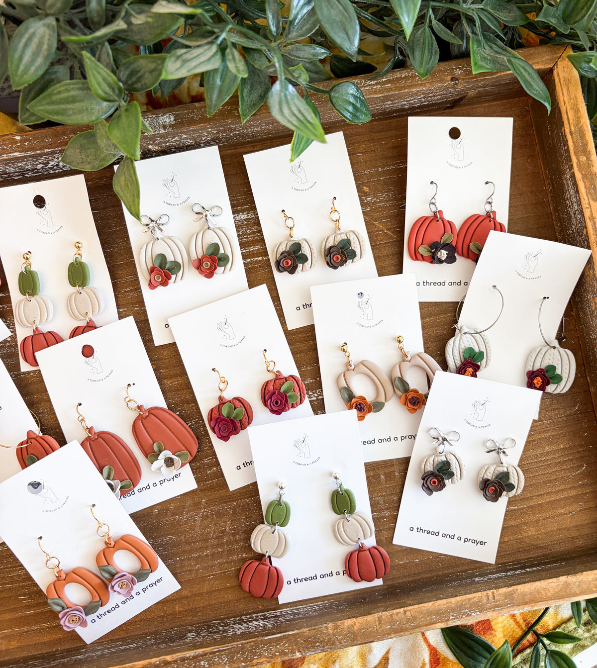 Pumpkin Patch Floral Earrings