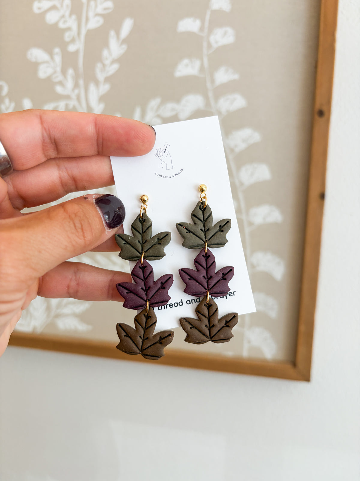 Autumn Falling Leaves Clay Earrings
