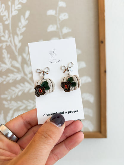 Pumpkin Patch Floral Earrings