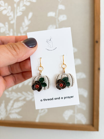 Pumpkin Patch Floral Earrings