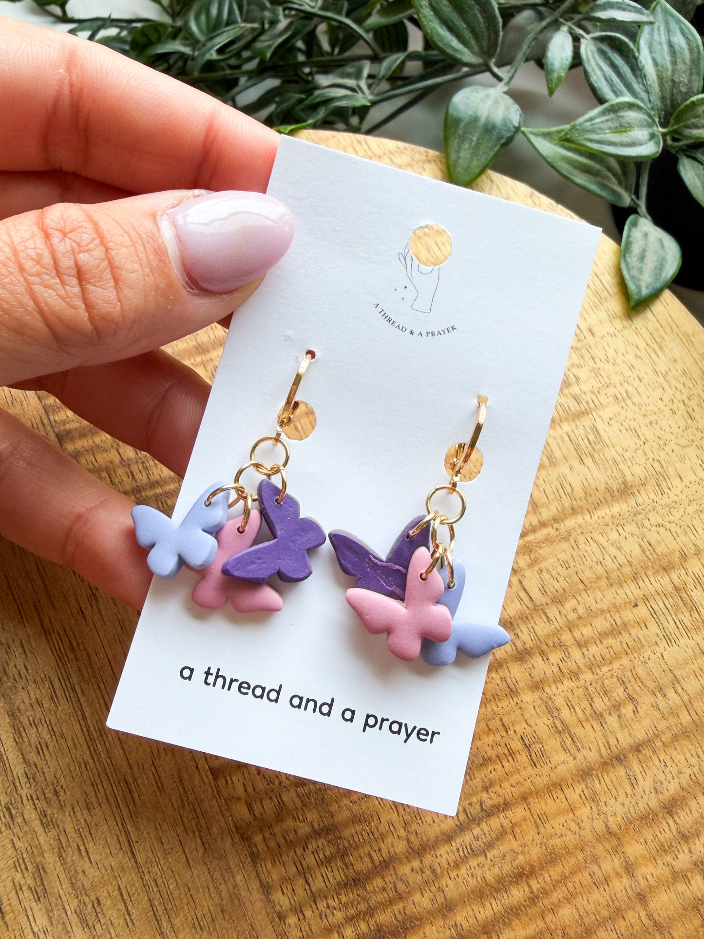 Dangling Butterflies Huggie Earrings