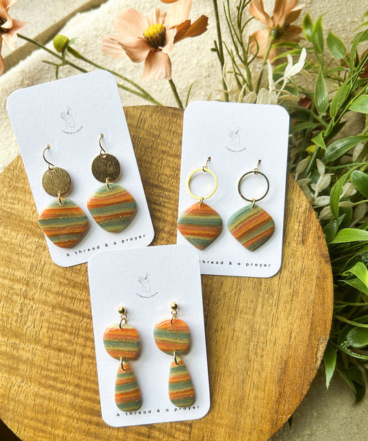 Poolside Style Marble Clay Earrings | Summer Fashion | Resin Earrings | Statement Earrings | Lightweight