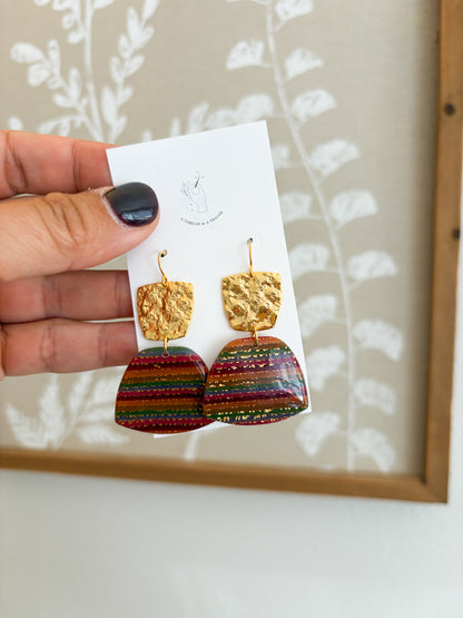 Stained Glass and Marble Fall Earrings