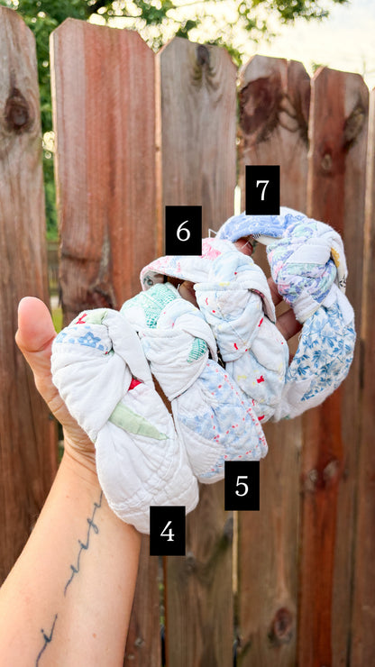Vintage Quilt Top Knot Headbands | Vintage | Comfy Headbands | Patchwork Quilt