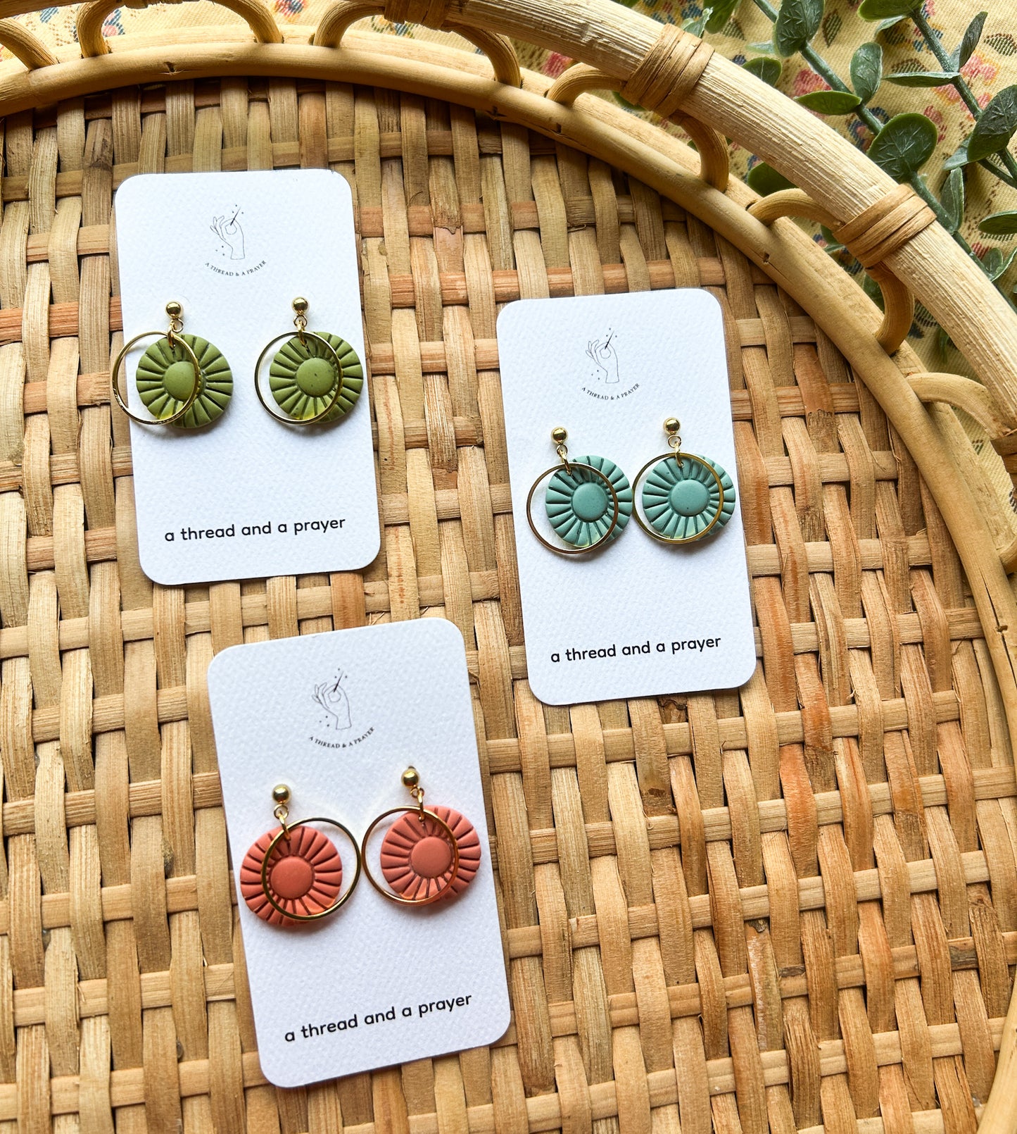 Summer Vibes Embossed Clay Earrings - Elevated Stud Styles