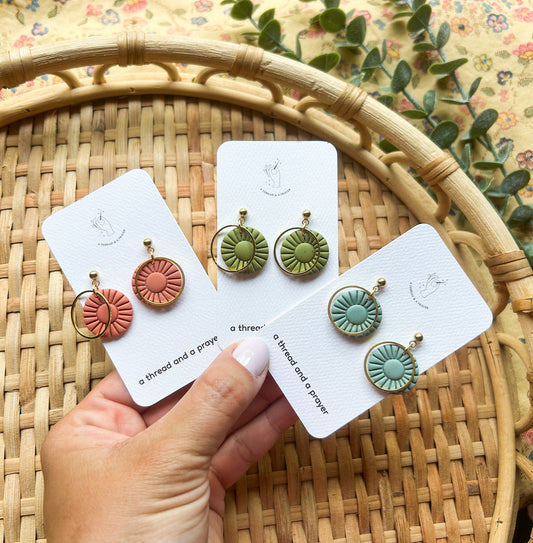 Summer Vibes Embossed Clay Earrings - Elevated Stud Styles
