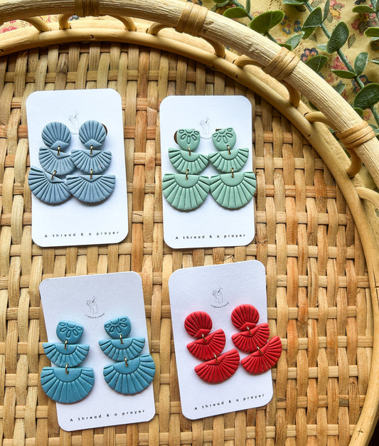 Boho Embossed Clay Earrings | Summer Earrings | Summer Styles | Fun Colors
