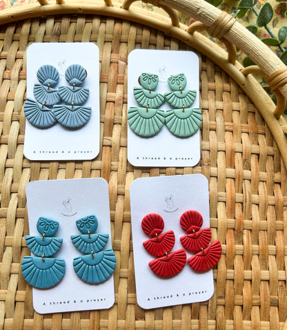 Boho Embossed Clay Earrings | Summer Earrings | Summer Styles | Fun Colors