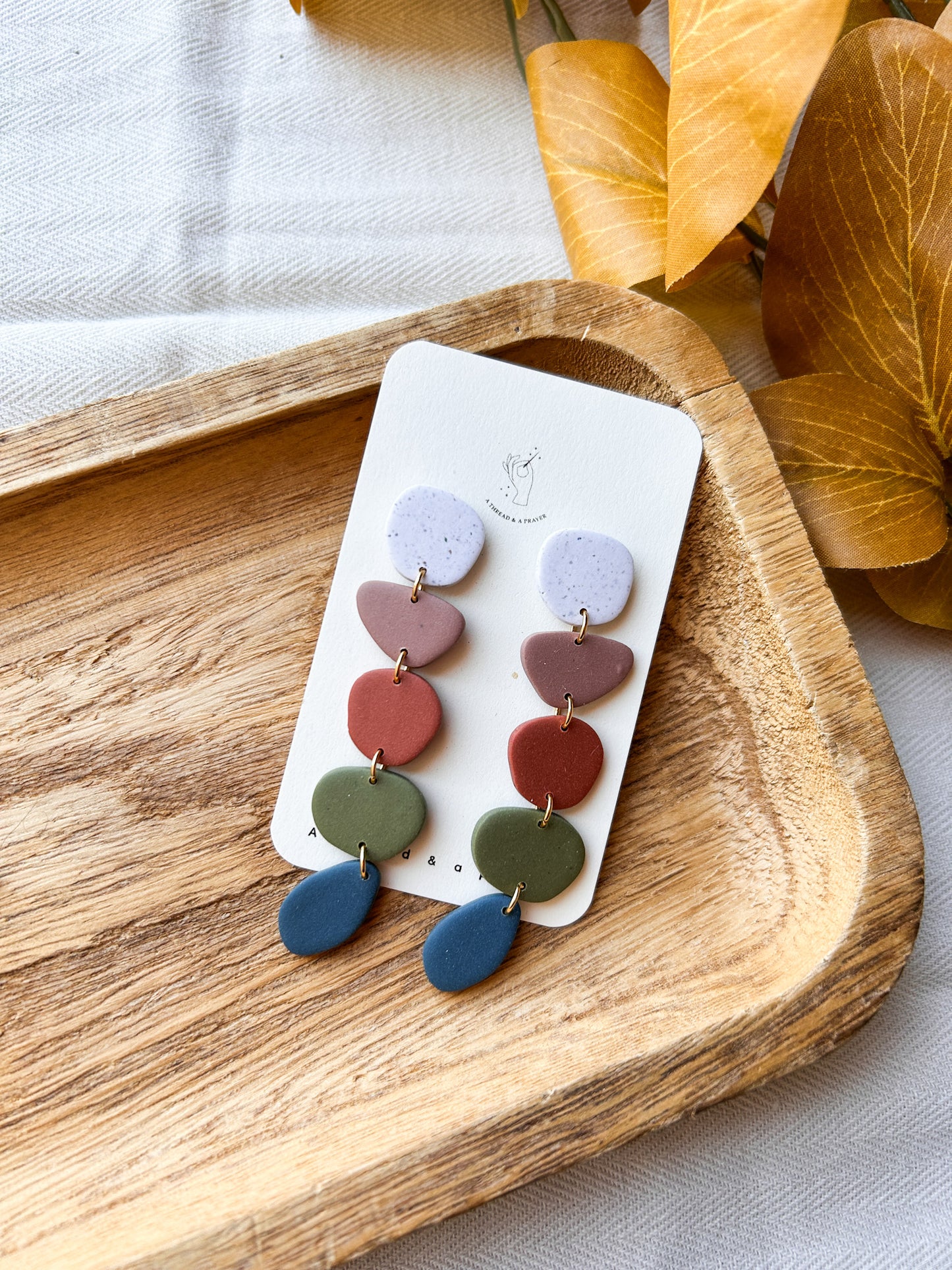 Fall Color Palette Dangle Clay Earrings | Fall Fashion | Autumn Earrings | Statement Earrings | Lightweight