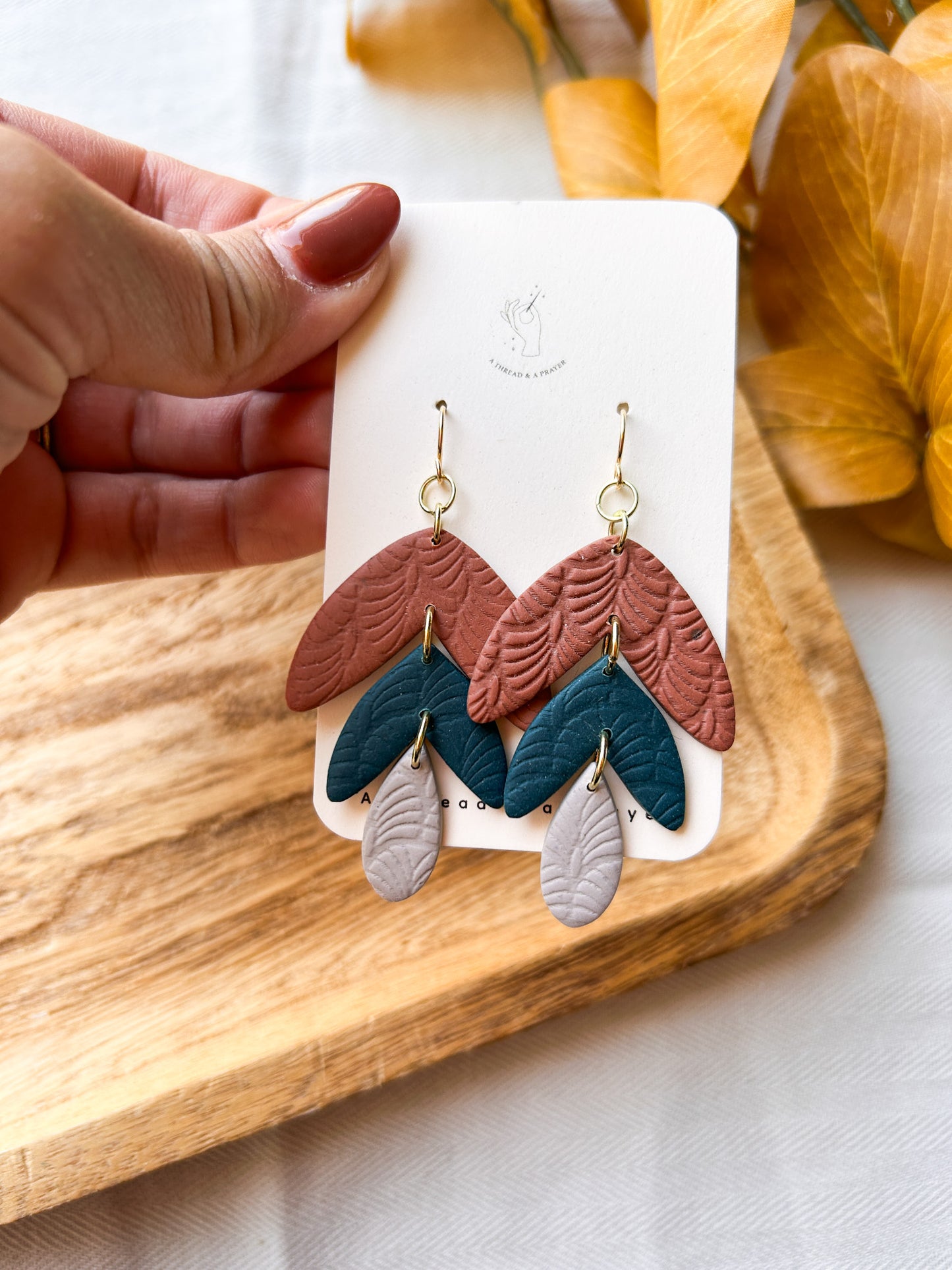 Love that Texture Autumn Tiered Clay Earrings | Fall Fashion | Autumn Earrings | Statement Earrings | Lightweight