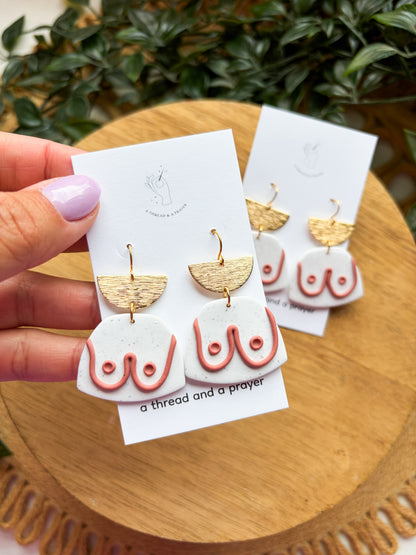 Lovely Boobs | Cute Clay Body Earrings