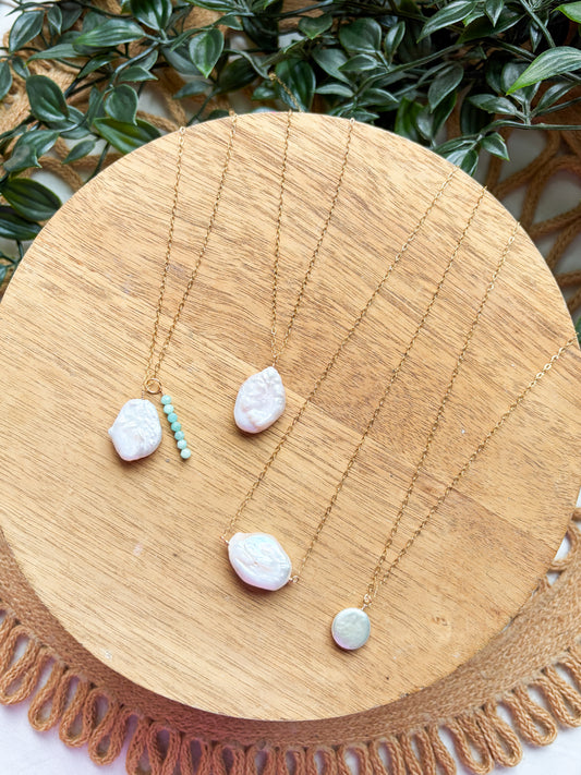 Gold Fill Funky Pearl Necklaces
