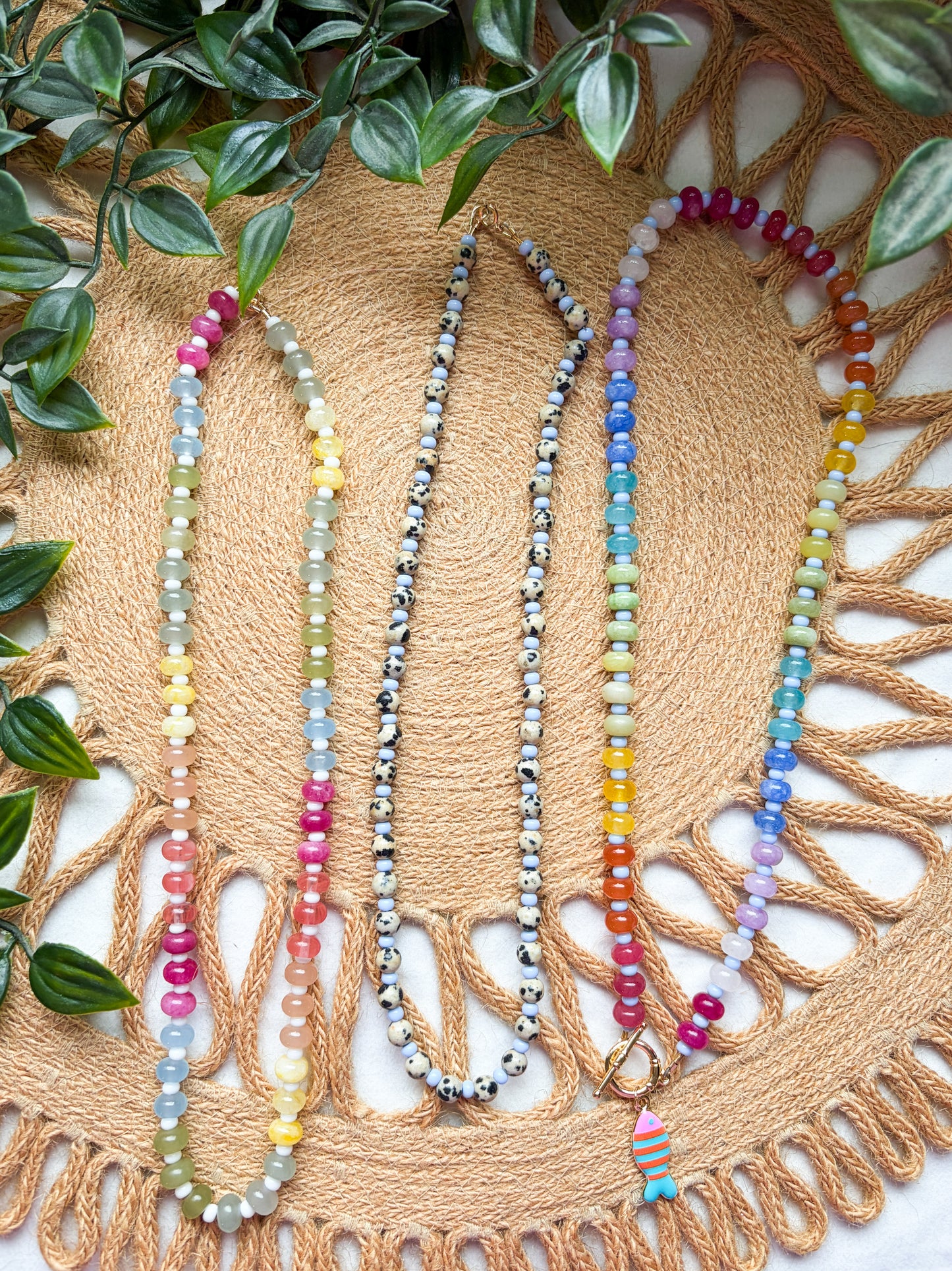 Bright Summer Beaded Necklaces | Charm Accent | Cute Beads | Handmade Necklace
