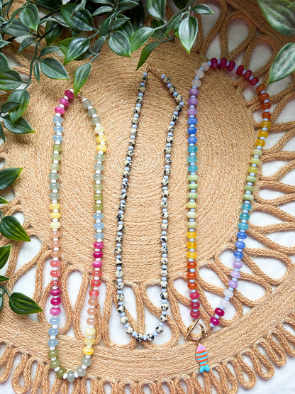 Bright Summer Beaded Necklaces | Charm Accent | Cute Beads | Handmade Necklace