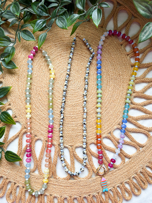 Bright Summer Beaded Necklaces | Charm Accent | Cute Beads | Handmade Necklace