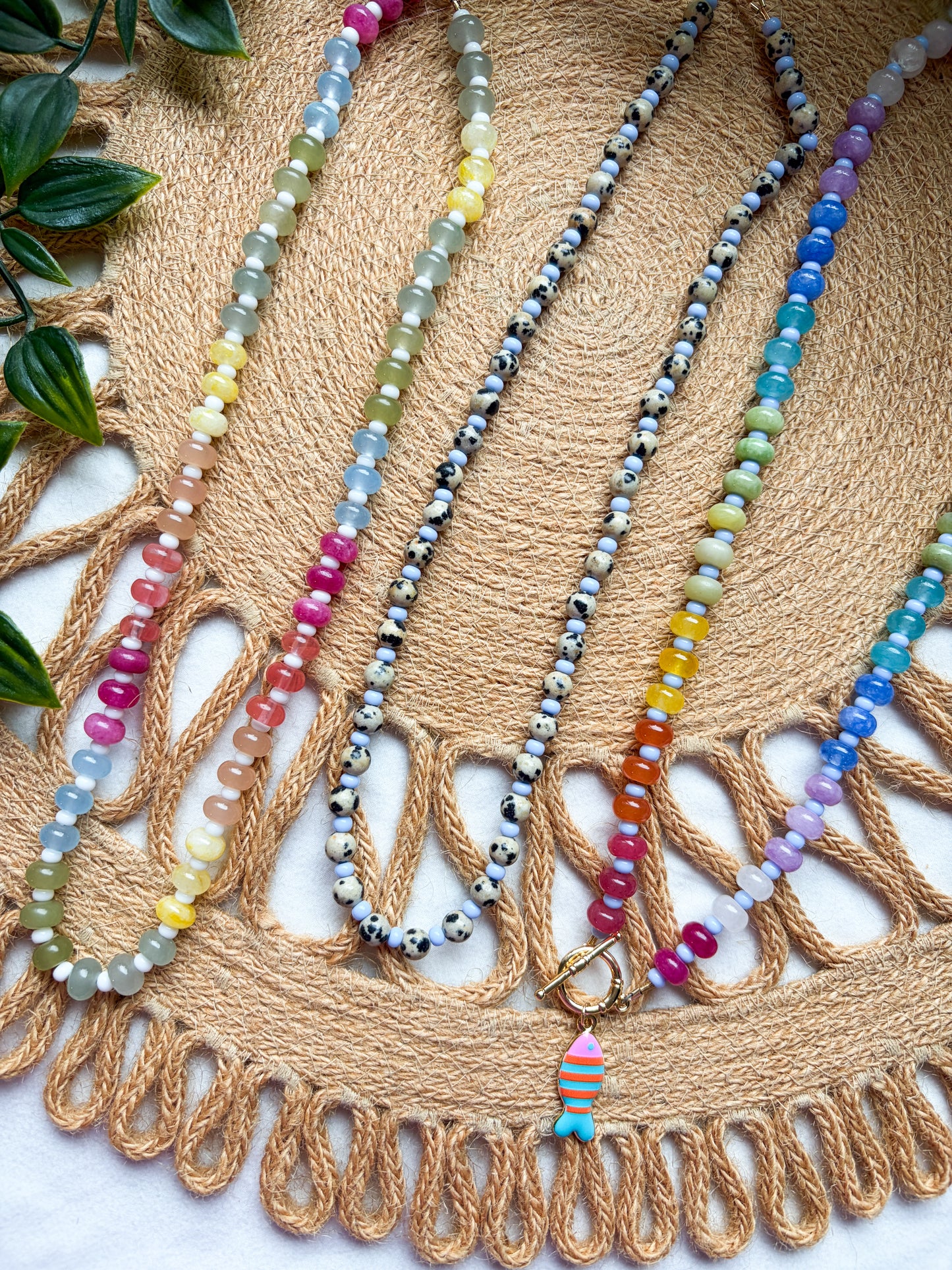 Bright Summer Beaded Necklaces | Charm Accent | Cute Beads | Handmade Necklace