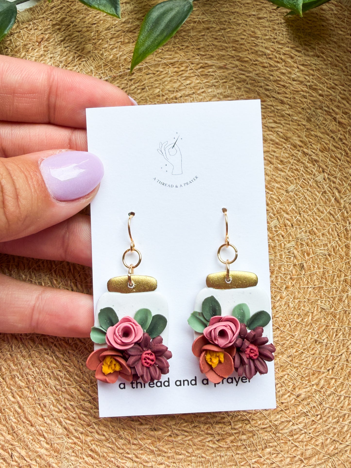 A Summer Floral Collection - Flower Handmade Clay Earrings