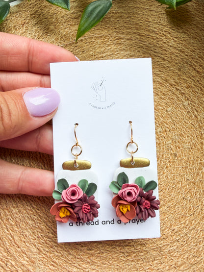 A Summer Floral Collection - Flower Handmade Clay Earrings