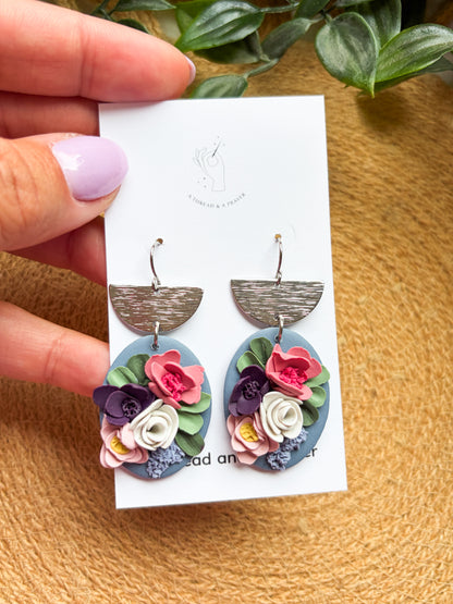 A Summer Floral Collection - Flower Handmade Clay Earrings