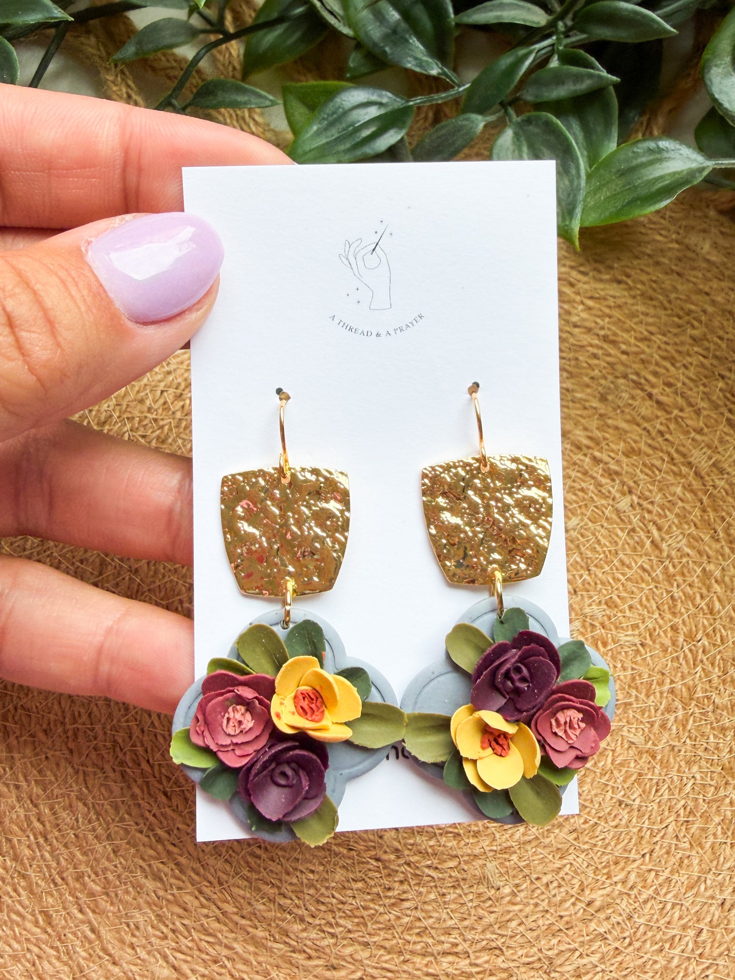A Summer Floral Collection - Flower Handmade Clay Earrings