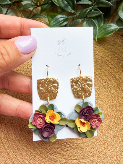 A Summer Floral Collection - Flower Handmade Clay Earrings