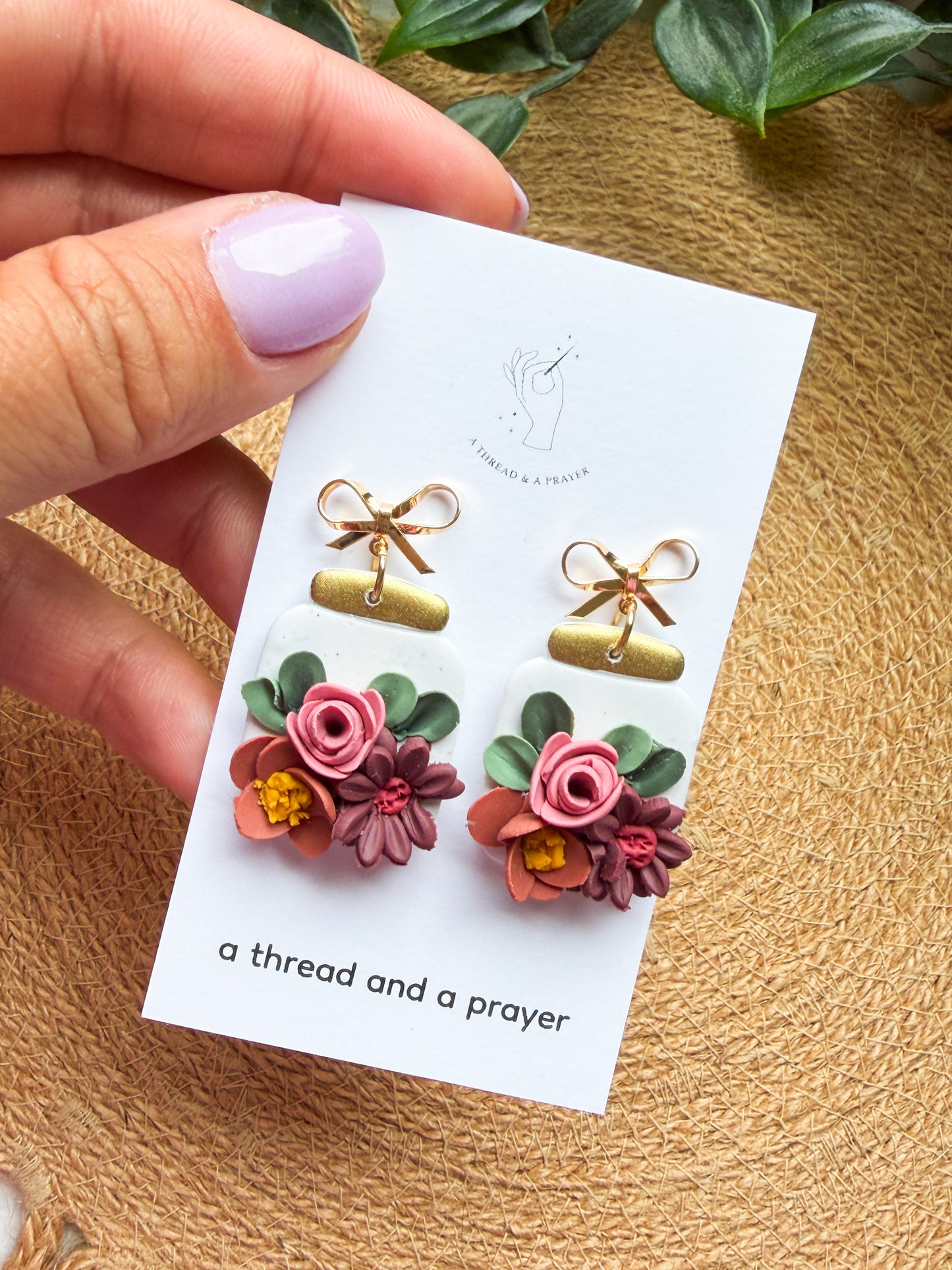 A Summer Floral Collection - Flower Handmade Clay Earrings
