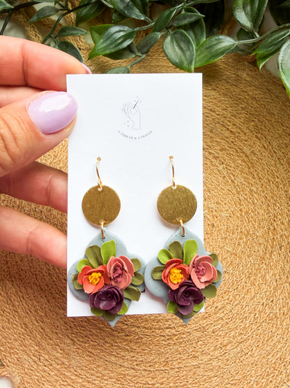 A Summer Floral Collection - Flower Handmade Clay Earrings