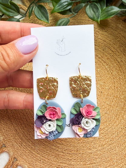 A Summer Floral Collection - Flower Handmade Clay Earrings