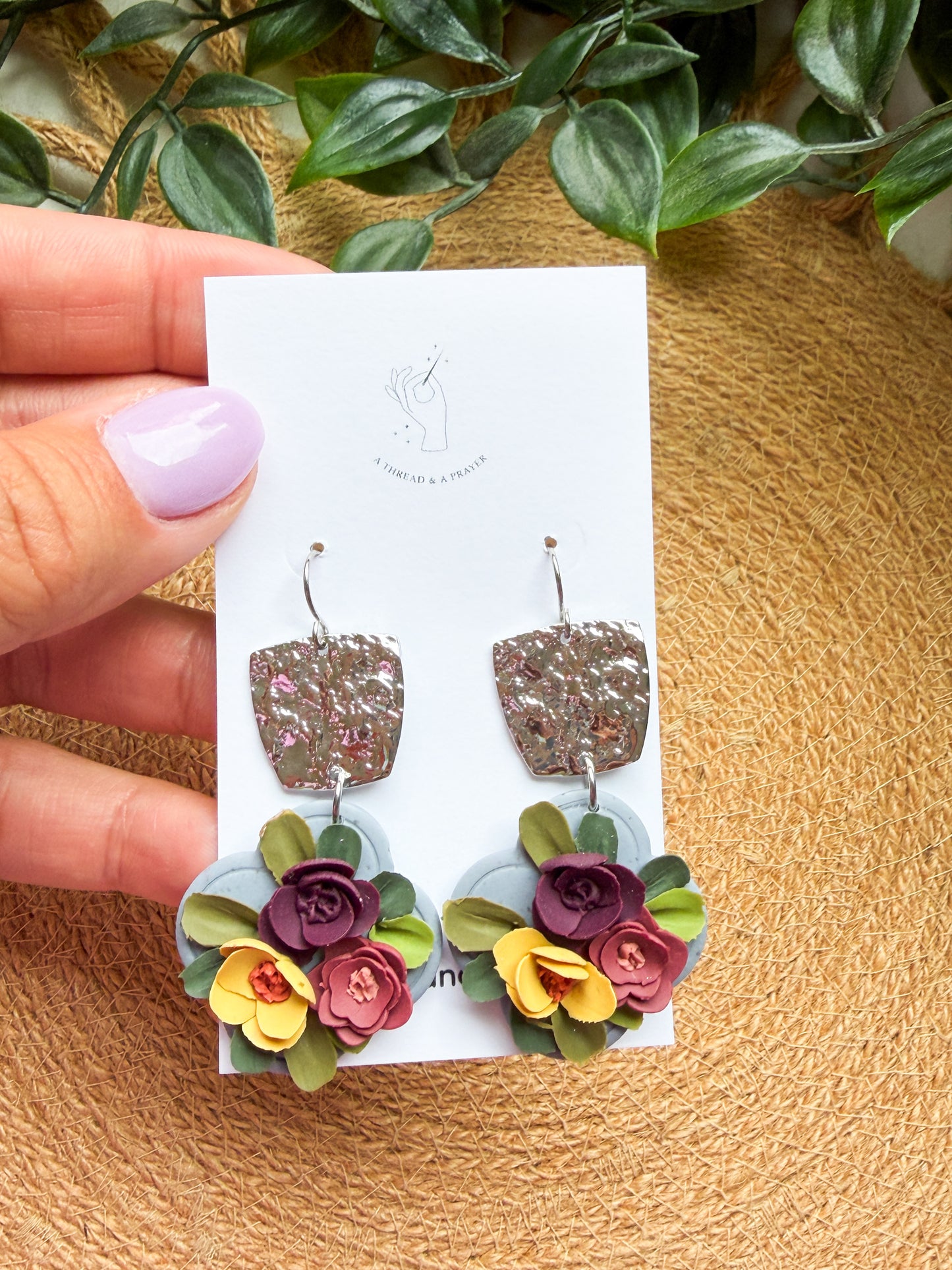 A Summer Floral Collection - Flower Handmade Clay Earrings