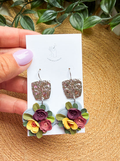 A Summer Floral Collection - Flower Handmade Clay Earrings