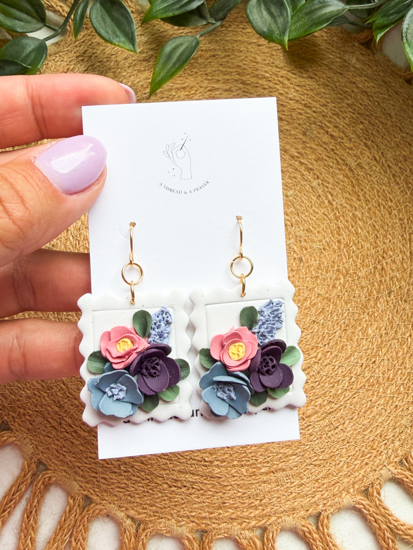 A Summer Floral Collection - Flower Handmade Clay Earrings
