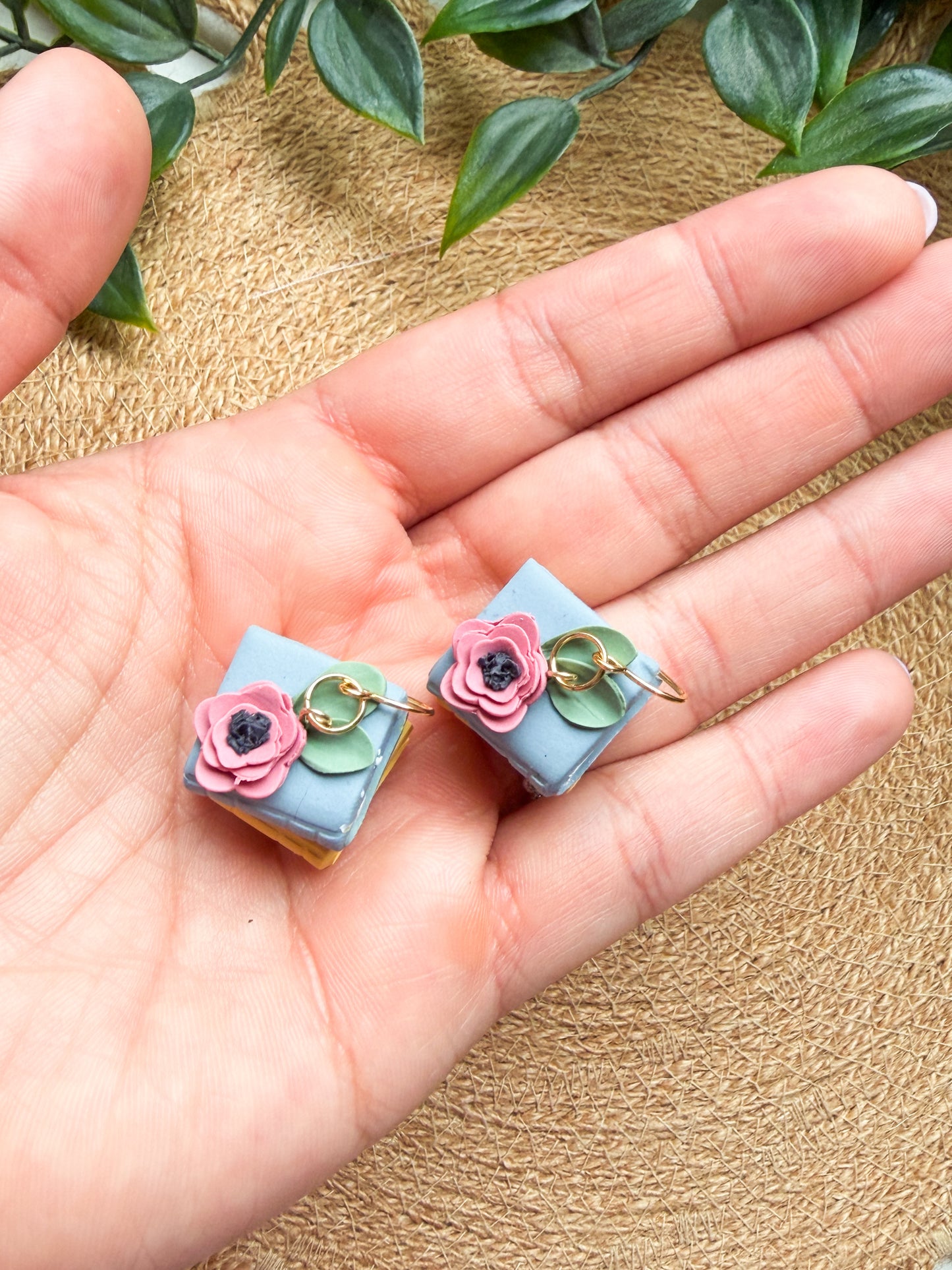 Cute Floral Book Stack Earrings | Book Club | Summer Reading
