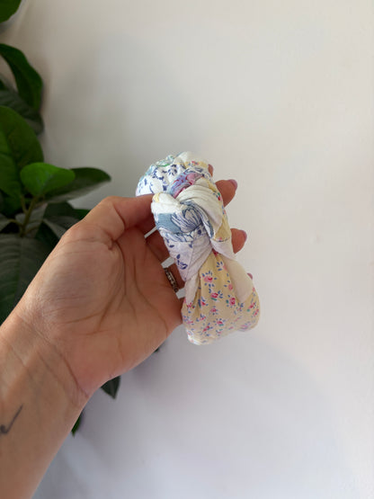 Repurposed Florals Quilt Top Knot Headbands | Vintage | Comfy Headbands | Flower Quilt