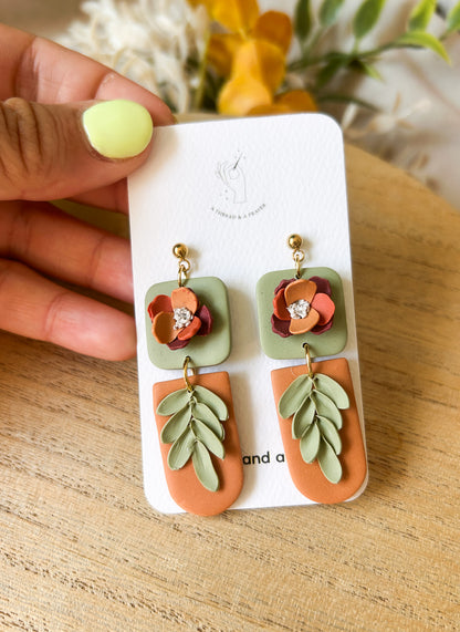 Fall Leaves Clay Earrings | Autumn Colors | Fall Earrings | Earth Tones | Dainty Earrings | Lightweight