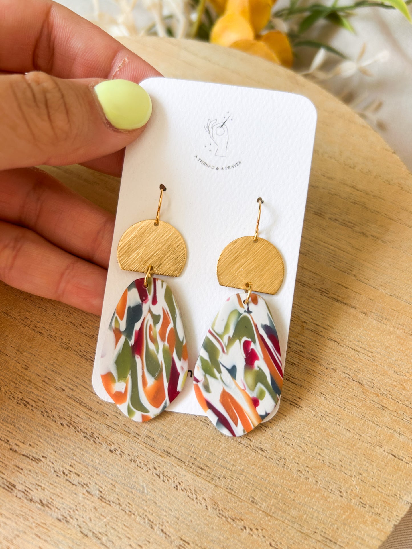 Autumn Colors Stained Glass Earrings | Clay Dangles | Cute Jewelry | Handmade Earrings | Fall Styles