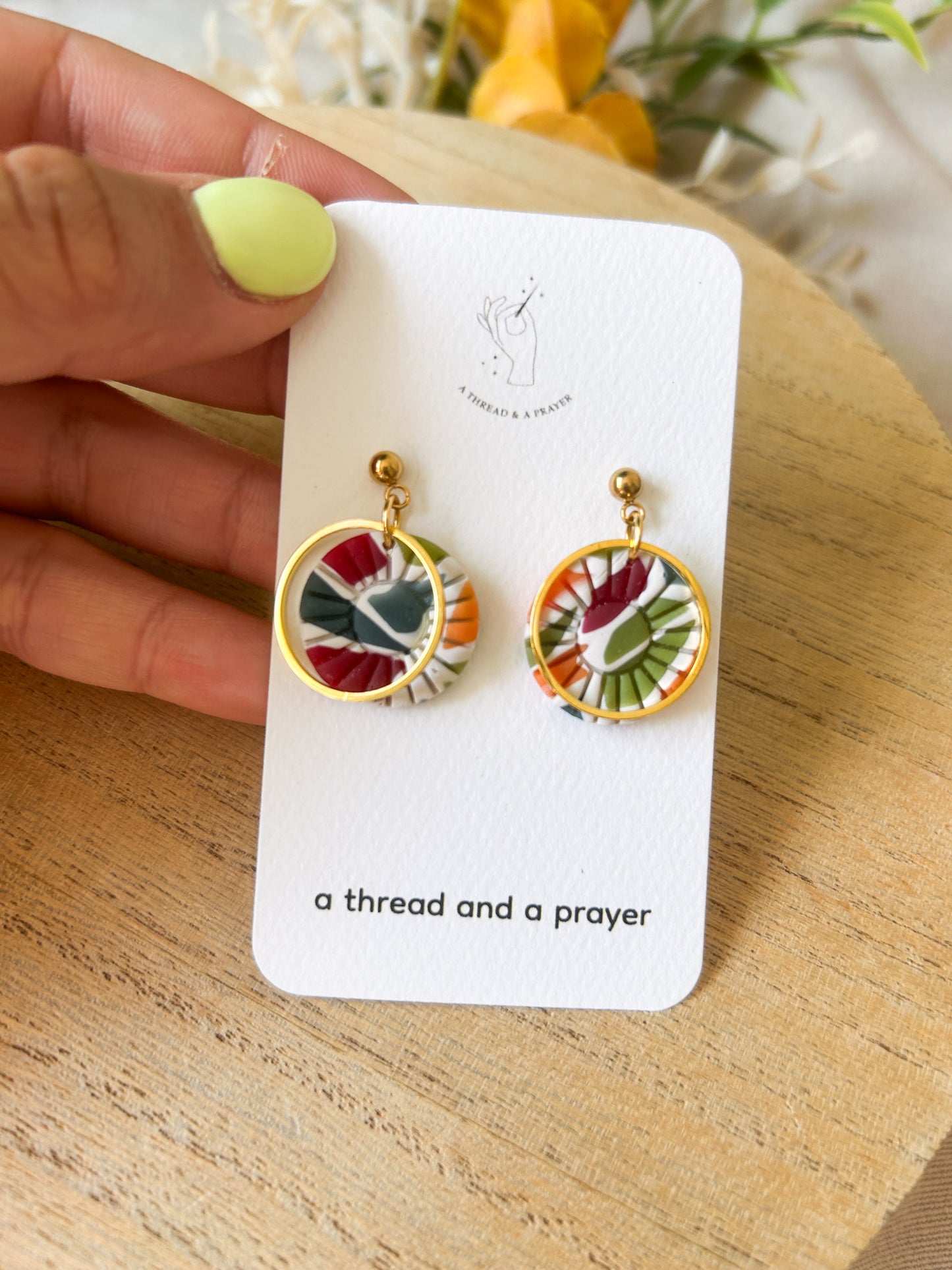 Autumn Colors Stained Glass Earrings | Clay Dangles | Cute Jewelry | Handmade Earrings | Fall Styles
