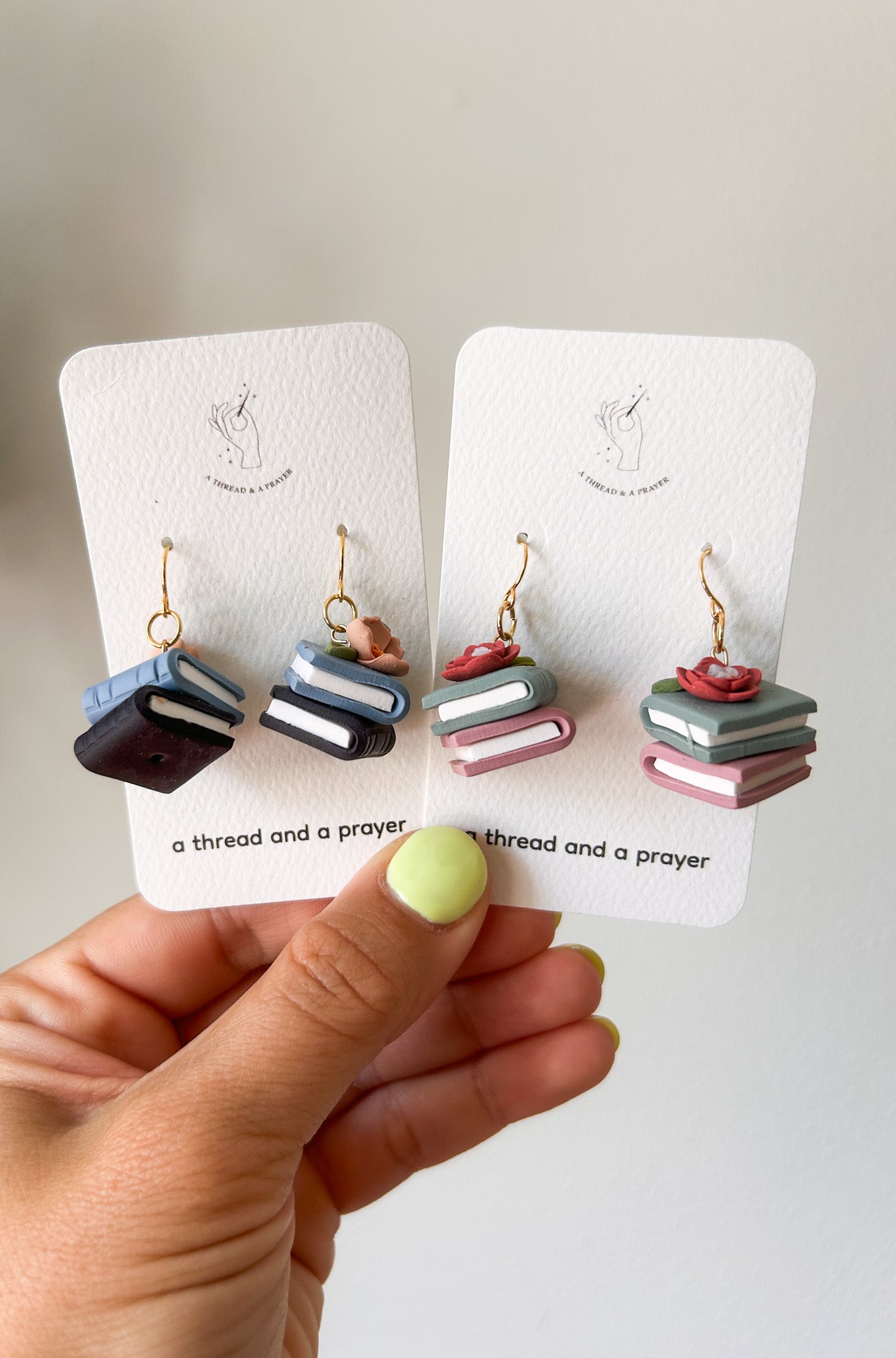 Read all about it Book Earrings | Library Book Stack | Reading is Fun | Library Earrings | Book Earrings