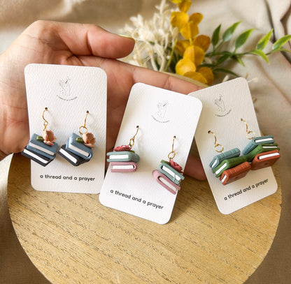 Read all about it Book Earrings | Library Book Stack | Reading is Fun | Library Earrings | Book Earrings