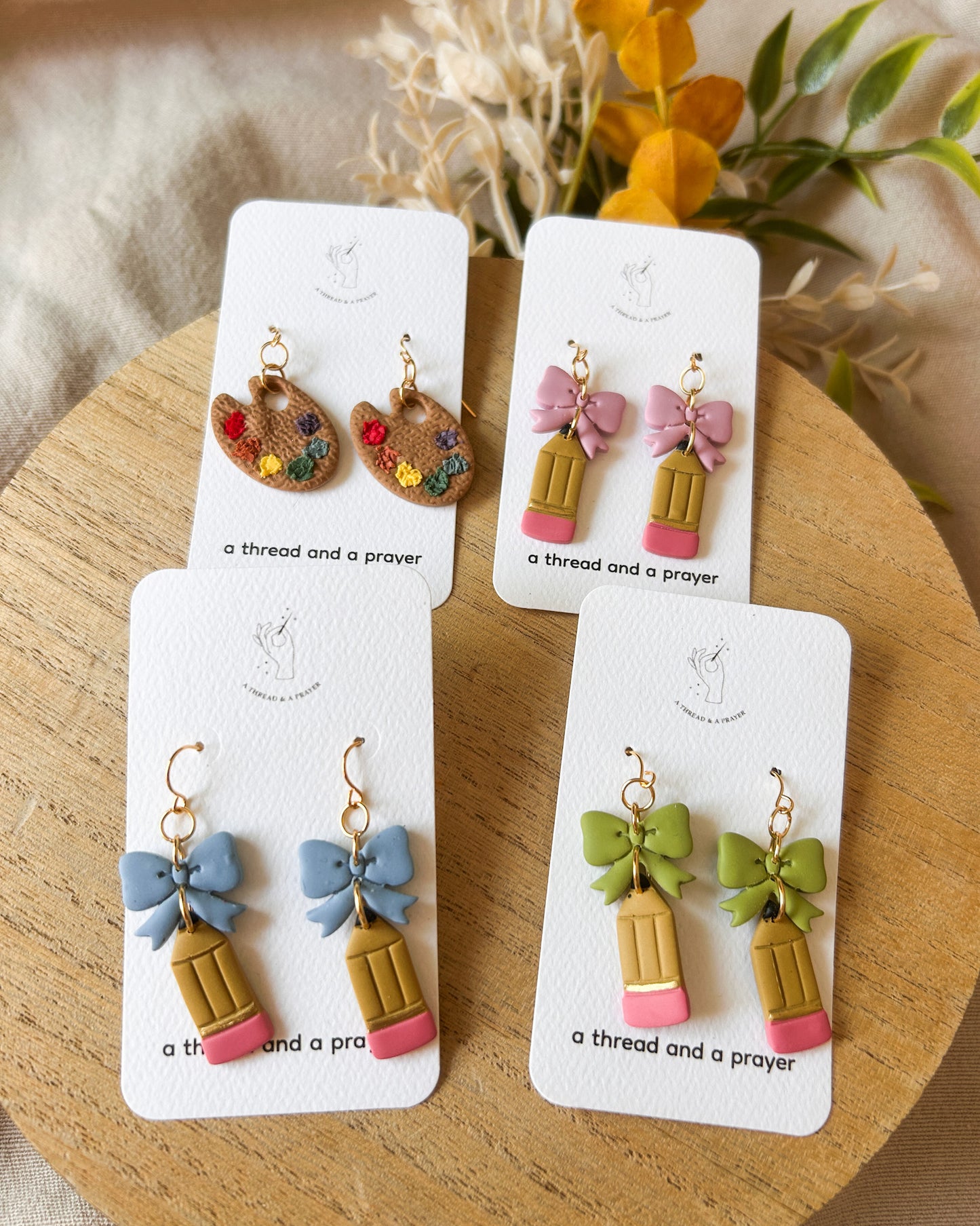 Pencils and Palettes Teacher Earrings | Back to School | Autumn | Teachers Rule!