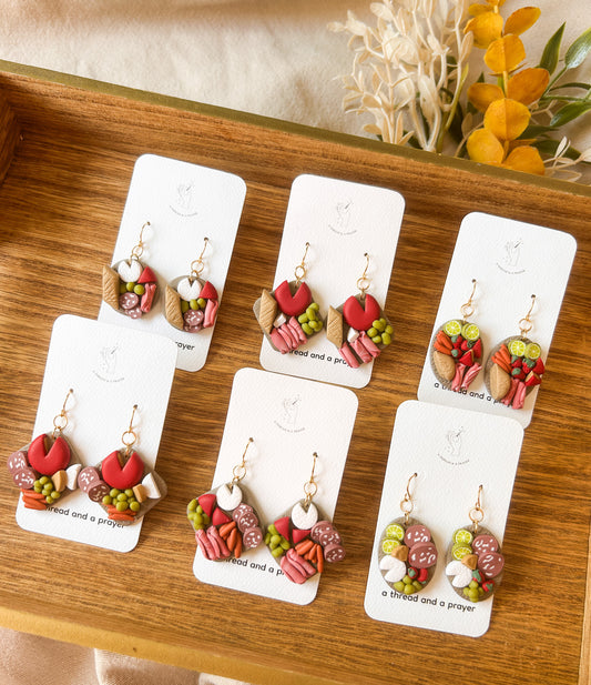 Girl Dinner Mini Charcuterie Earrings | Wine Club | Book Club | Foodie Earrings | Mini Food